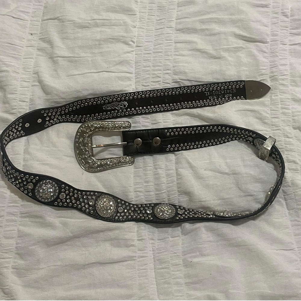 Studded Black and Silver Belt